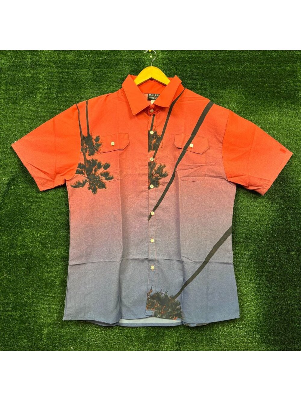 Michelob Ultra Pure Gold x Maluma Palm Trees Sunset Button Up Shirt XXL